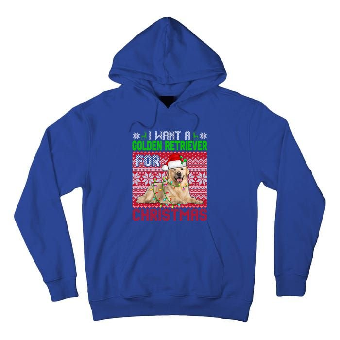 I Want A Golden Retriever For Christmas Santa Dog Lover Gift Tall Hoodie