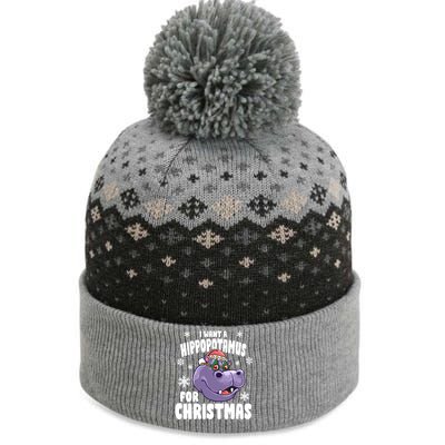 I Want A Hippopotamus For Christmas Xmas Hippo Cute Gift The Baniff Cuffed Pom Beanie