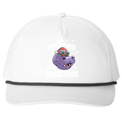 I Want A Hippopotamus For Christmas Xmas Hippo Cute Gift Snapback Five-Panel Rope Hat