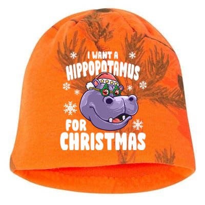 I Want A Hippopotamus For Christmas Xmas Hippo Cute Gift Kati - Camo Knit Beanie