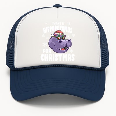 I Want A Hippopotamus For Christmas Xmas Hippo Cute Gift Trucker Hat