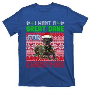 I Want A Great Dane For Christmas Santa Dog Lover Owner Meaningful Gift T-Shirt