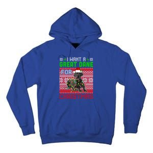 I Want A Great Dane For Christmas Santa Dog Lover Owner Meaningful Gift Tall Hoodie