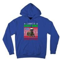 I Want A Great Dane For Christmas Santa Dog Lover Owner Meaningful Gift Tall Hoodie