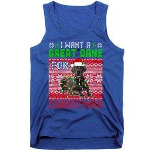 I Want A Great Dane For Christmas Santa Dog Lover Owner Meaningful Gift Tank Top