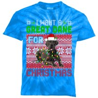 I Want A Great Dane For Christmas Santa Dog Lover Owner Meaningful Gift Kids Tie-Dye T-Shirt