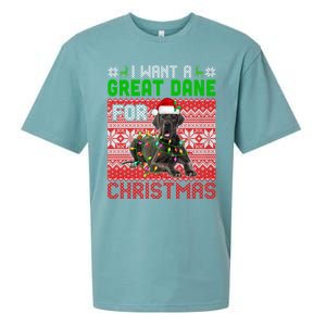 I Want A Great Dane For Christmas Santa Dog Lover Owner Meaningful Gift Sueded Cloud Jersey T-Shirt