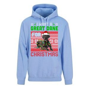 I Want A Great Dane For Christmas Santa Dog Lover Owner Meaningful Gift Unisex Surf Hoodie