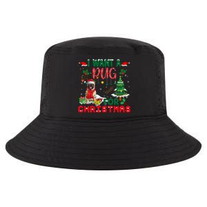 I Want A Pug Dog For Christmas Xmas Pug Dog Reindeer Funny Gift Cool Comfort Performance Bucket Hat