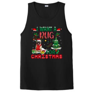 I Want A Pug Dog For Christmas Xmas Pug Dog Reindeer Funny Gift PosiCharge Competitor Tank