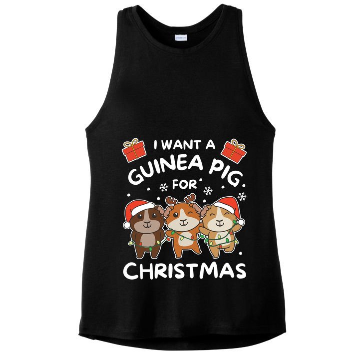 I Want A Guinea Pig For Christmas Cute Animals Gift Ladies PosiCharge Tri-Blend Wicking Tank