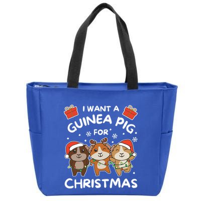 I Want A Guinea Pig For Christmas Cute Animals Gift Zip Tote Bag