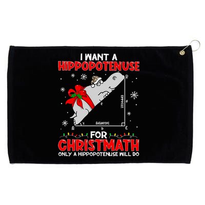 I Want A Hippopotenuse For Christmath Math Teacher Christmas Gift Grommeted Golf Towel