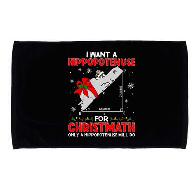 I Want A Hippopotenuse For Christmath Math Teacher Christmas Gift Microfiber Hand Towel