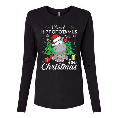 I Want A Hippopotamus For Christmas Cute Gift Xmas Costume Womens Cotton Relaxed Long Sleeve T-Shirt