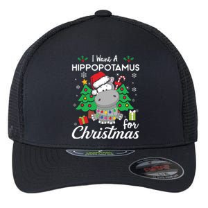 I Want A Hippopotamus For Christmas Cute Gift Xmas Costume Flexfit Unipanel Trucker Cap