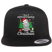 I Want A Hippopotamus For Christmas Cute Gift Xmas Costume Flat Bill Trucker Hat