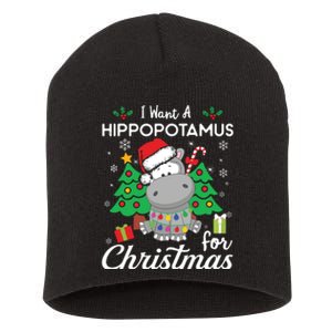 I Want A Hippopotamus For Christmas Cute Gift Xmas Costume Short Acrylic Beanie