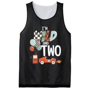 Im Wild And Two Race Car Theme 2nd Birthday Boy Party Kids Mesh Reversible Basketball Jersey Tank