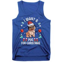 I Want A Pug For Christmas Xmas Pug Gift Tank Top