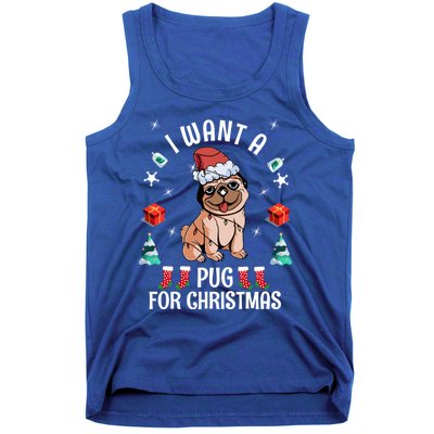 I Want A Pug For Christmas Xmas Pug Gift Tank Top