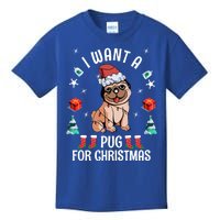 I Want A Pug For Christmas Xmas Pug Gift Kids T-Shirt