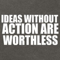 Ideas Without Action Are Worthless Cotton Canvas Backpack