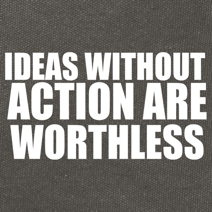 Ideas Without Action Are Worthless Cotton Canvas Backpack