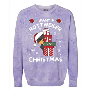 I Want A Rottweiler For Christmas Cute Dogs Great Gift Colorblast Crewneck Sweatshirt