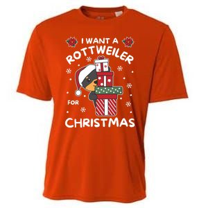 I Want A Rottweiler For Christmas Cute Dogs Great Gift Cooling Performance Crew T-Shirt