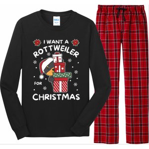 I Want A Rottweiler For Christmas Cute Dogs Great Gift Long Sleeve Pajama Set