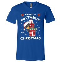 I Want A Rottweiler For Christmas Cute Dogs Great Gift V-Neck T-Shirt