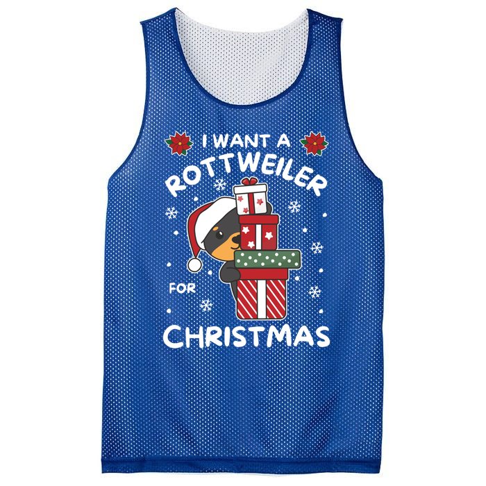 I Want A Rottweiler For Christmas Cute Dogs Great Gift Mesh Reversible Basketball Jersey Tank