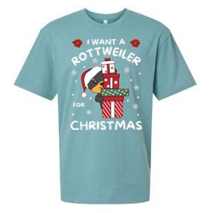 I Want A Rottweiler For Christmas Cute Dogs Great Gift Sueded Cloud Jersey T-Shirt