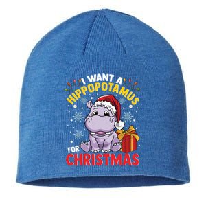 I Want A Hippopotamus For Christmas Gift Sustainable Beanie