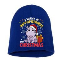 I Want A Hippopotamus For Christmas Gift Short Acrylic Beanie