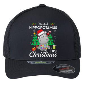 I Want A Hippopotamus For Christmas Cute Gift Xmas Costume Flexfit Unipanel Trucker Cap