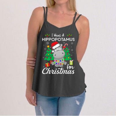 I Want A Hippopotamus For Christmas Cute Gift Xmas Costume Women's Strappy Tank