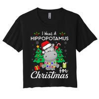 I Want A Hippopotamus For Christmas Cute Gift Xmas Costume Women's Crop Top Tee