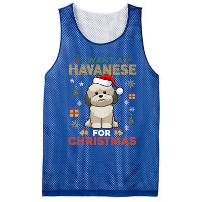 I Want A Havanese For Christmas Cute Dog Lover Family Pajama Great Gift Mesh Reversible Basketball Jersey Tank