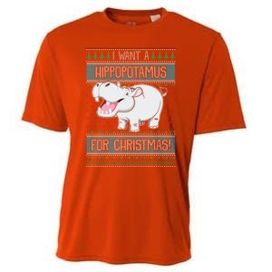 I Want A Hippopotamus For Christmas Hippo Lover Gift Cooling Performance Crew T-Shirt