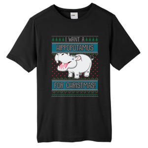 I Want A Hippopotamus For Christmas Hippo Lover Gift Tall Fusion ChromaSoft Performance T-Shirt