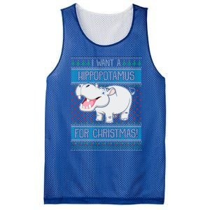 I Want A Hippopotamus For Christmas Hippo Lover Gift Mesh Reversible Basketball Jersey Tank