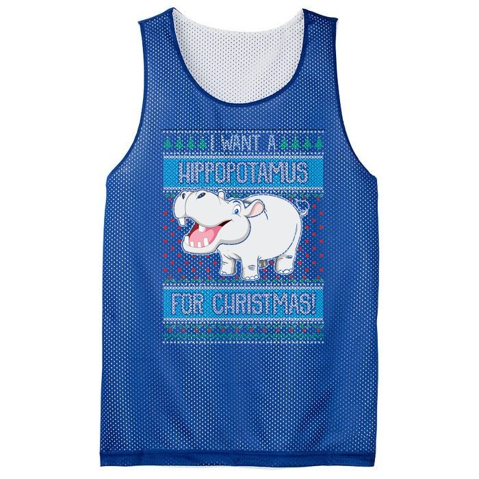 I Want A Hippopotamus For Christmas Hippo Lover Gift Mesh Reversible Basketball Jersey Tank