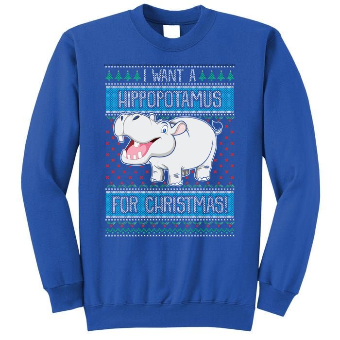 I Want A Hippopotamus For Christmas Hippo Lover Gift Tall Sweatshirt