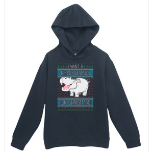 I Want A Hippopotamus For Christmas Hippo Lover Gift Urban Pullover Hoodie