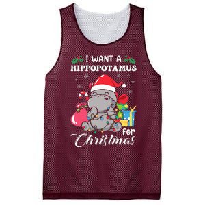 I Want A Hippopotamus For Christmas Hippo Christmas Pajamas Mesh Reversible Basketball Jersey Tank