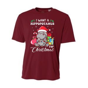 I Want A Hippopotamus For Christmas Hippo Christmas Pajamas Performance Sprint T-Shirt