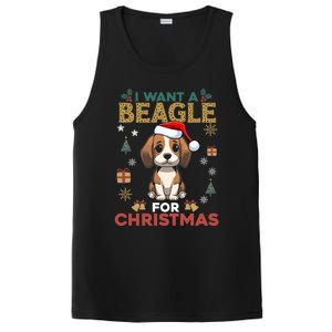 I Want A Beagle For Christmas Cute Dog Lover Family Pajama Meaningful Gift PosiCharge Competitor Tank