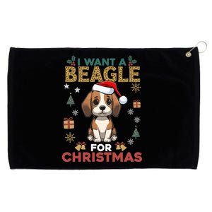 I Want A Beagle For Christmas Cute Dog Lover Family Pajama Meaningful Gift Grommeted Golf Towel